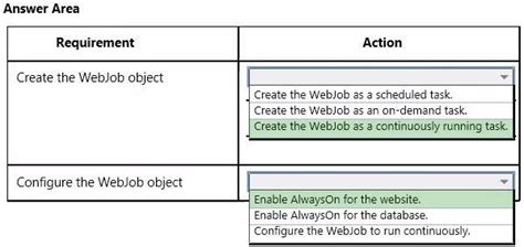 How Should You Create And Configure The Webjob Object