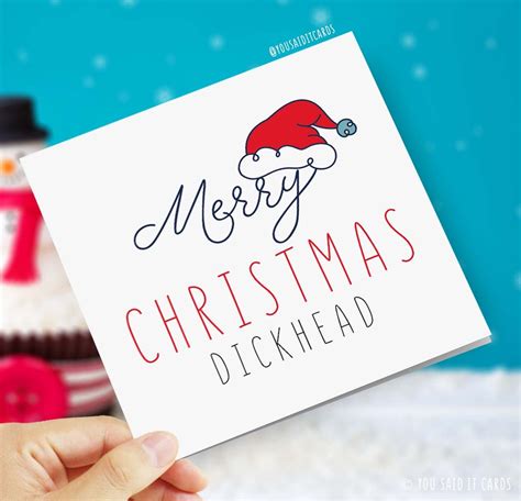 Merry Christmas Dickhead Rude Funny Offensive Novelty Etsy