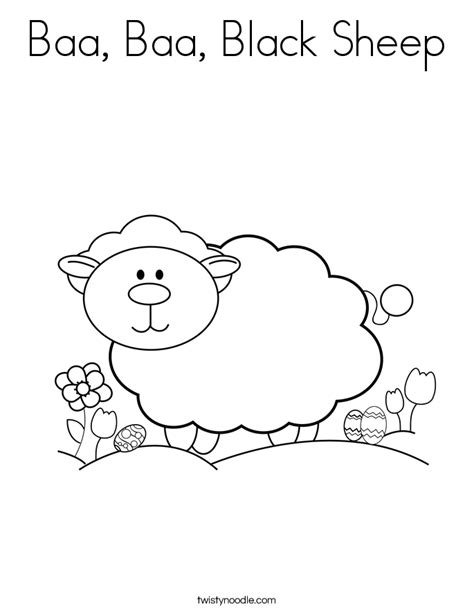 100% free nursery rhymes coloring pages. Baa, Baa, Black Sheep Coloring Page - Twisty Noodle
