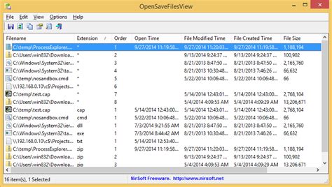 Opensavefilesview Displays Files That You Previously Opened With The