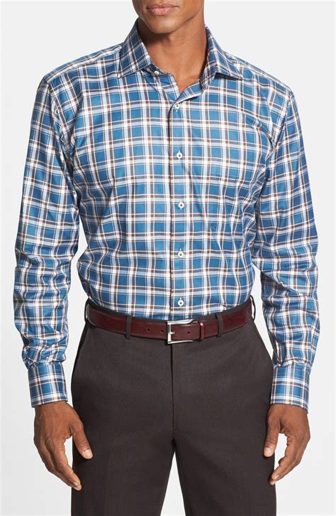 Peter Millar Plaid Tailored Fit Sport Shirt Nordstrom