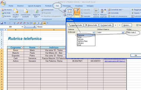Excel easy Excel facile: Come creare una rubrica telefonica con EXCEL