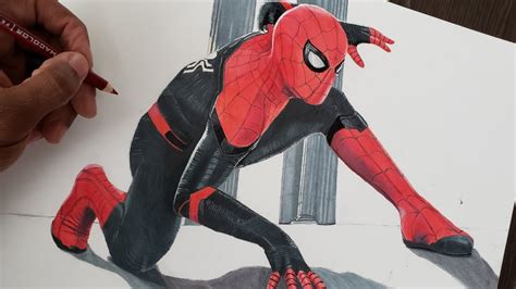This is the last mcu movie for a while! DRAWING SPIDER-MAN: FAR FROM HOME - MARVEL - YouTube