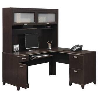 Bowerbank L-Shaped Executive Desk | Corner desk office, L shaped office desk, L shaped corner desk