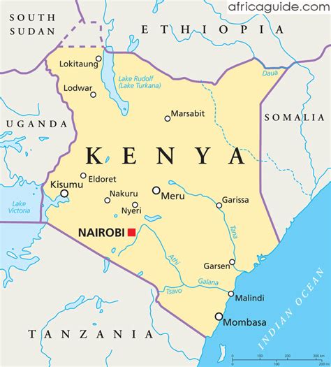 Map Of Kenya With Cities Kenya Large Color Map Provinces Of Kenya