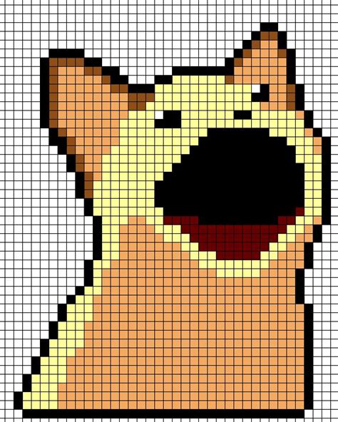 Pop Cat Meme Perler Bead Pixel Art Sprite Pattern By Mel Paradise Pixel Art Cross Stitch Art