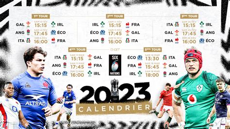 Six Nations Rugby Le calendrier du Tournoi des Six Nations 2023 dévoilé