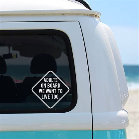 Adults On Board Vinyl Sticker Funny Car Decals Car Humor Jeep Stickers
