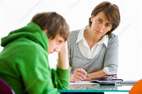 Teenager Talking With Adult Stock Image C0315009 Science Photo