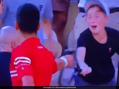 It's well known that world no. Roland-Garros: an incredulous young fan as Novak Djokovic gives him his racket after winning the ...