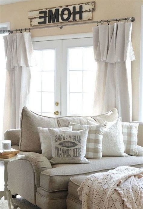 45 Comfy Modern Farmhouse Living Room Curtains Ideas