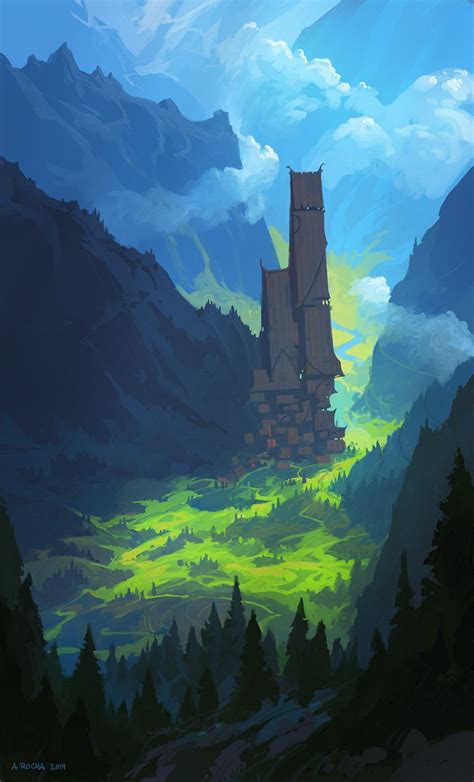 Mountain Settlement By Andreasrocha On Deviantart Fantasy Art