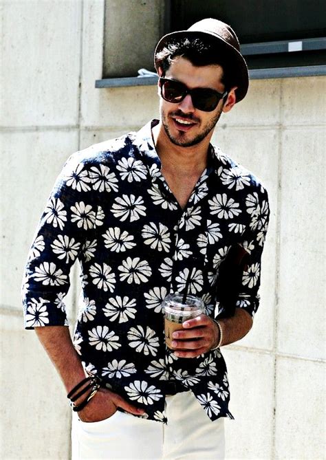 A man's complexion has a huge impact on how the colours he chooses to wear suit him or make him just. mens fashion : WHITE COLOUR PANTS FLORAL SHIRT COMBINATION ...