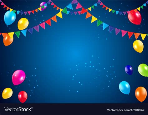 Video animation ultra hd 4k 3840x2160. Happy birthday party background with flags and Vector Image
