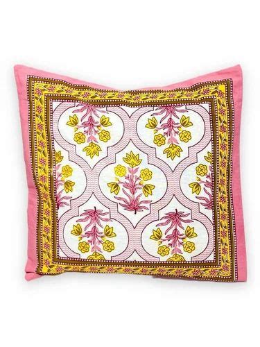 Multicolor Hand Painted Jaipuri Printed Cushion Cover Set Size X