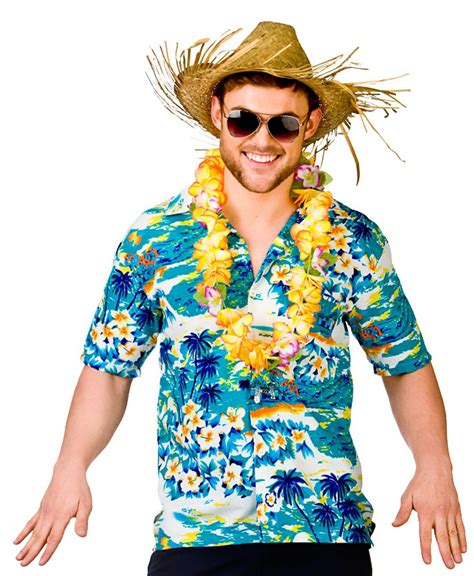 Hawaiian Tropical Shirts Adults Fancy Dress Hawaii Summer Mens Beach Costume Top EBay