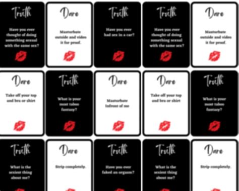 150 Kinky Truth Or Dare Cards Naughty Couples Foreplay Game Etsy