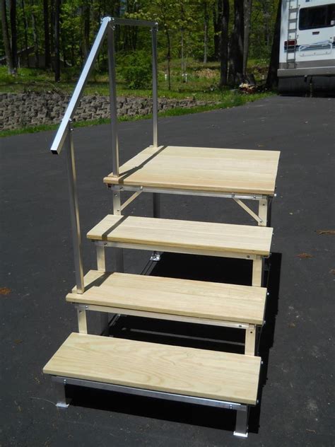 Temporary handrail for stairs | stair designs. Portable RV Deck with steps and railings | eBay Motors, Parts & Accessories, RV, Trailer ...