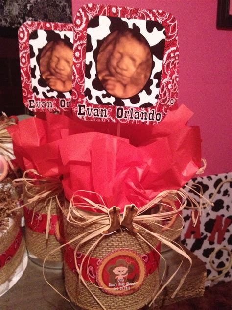 Western little cowgirl baby shower invitation. Rosas Cowboy Baby Shower Centerpieces | Baby showers ...