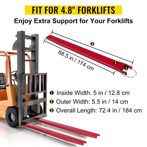 Vevor Forklift Pallet Fork Extensions 72 Length X 5 Width Forklift