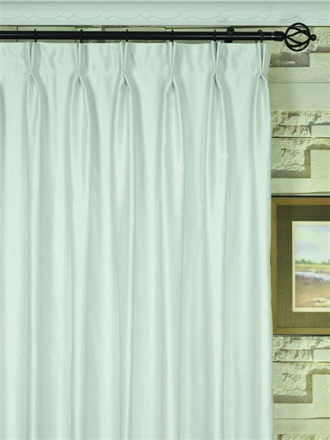 Extra Wide Swan Beige And Yellow Solid Double Pinch Pleat Curtain 100