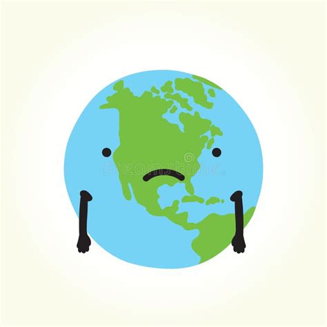 Sad Planet Earth Stock Vector Illustration Of Protection 61786089