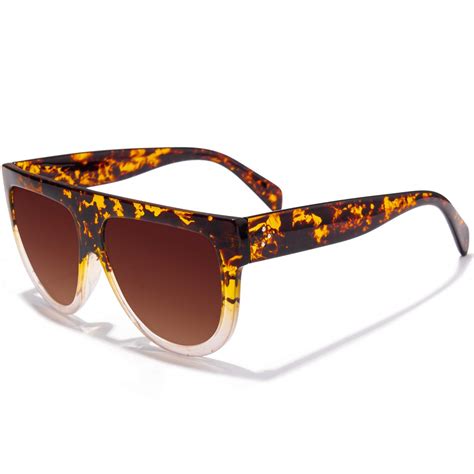 buy fashion designer women sunglasses oversized flat top square frame retro gradient lens mos9