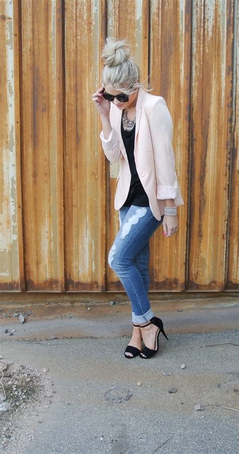 Outfits With Pale Pink Blazers 19 Ways To Wear Pink Blazers