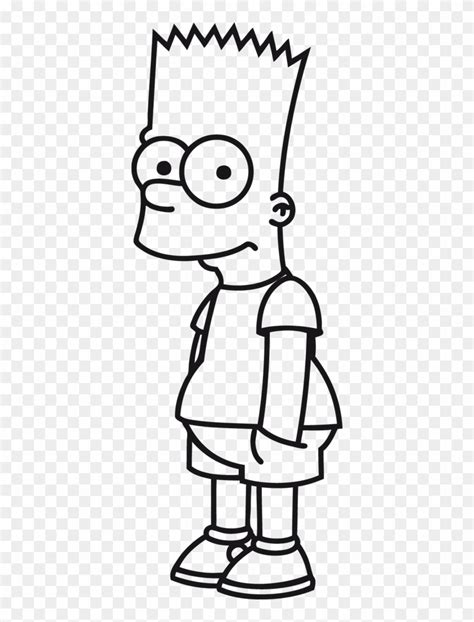 The Simpsons Clipart Black And White Bart Simpson Colouring Pages