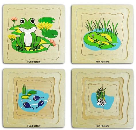 Wooden Layer Frog Puzzle Learn About Frogs With This Layer Puzzle
