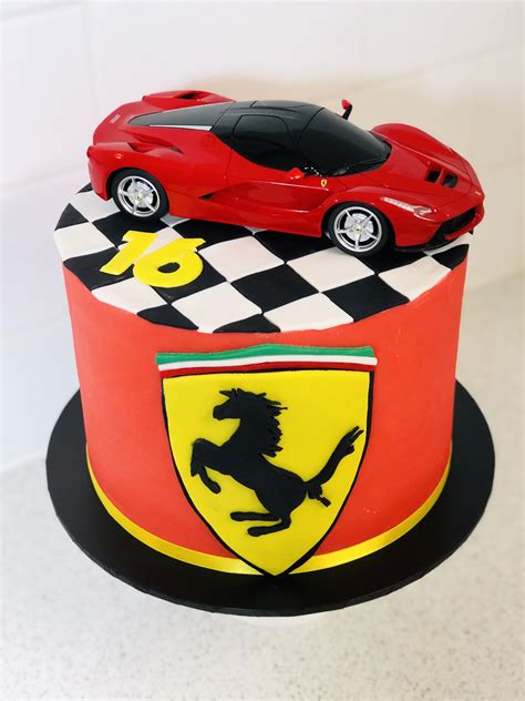 Pin By Ariana On Aruns Bday Ferrari Cake Car Cake Cupcake Cakes
