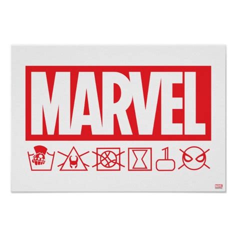 Marvel Logo Infinity War Washing Instructions Poster In