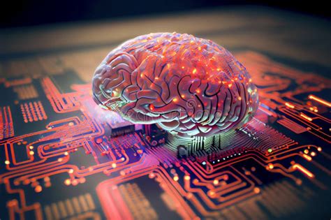 Concept Of Artificial Intelligence Human Brain Connected To Electronic