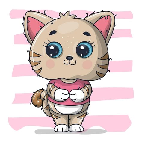 Premium Vector Cute Baby Cat Cartoon Illustration