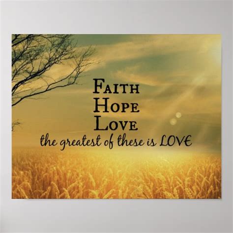 Faith Hope Love Bible Verse Scripture Poster Zazzle
