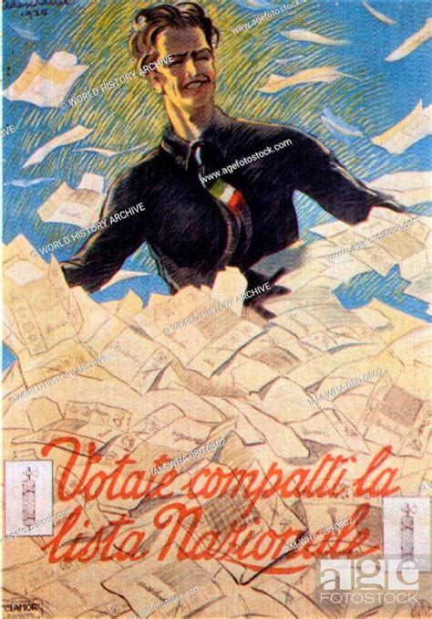 Italian Fascist Propaganda Poster Dated 20th Century Stock Photo