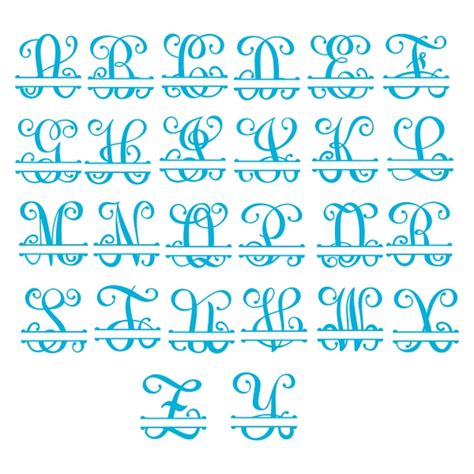 Download Interlocking Vine Split Monogram Svg Cuttable Font
