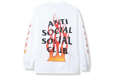 Anti Social Social Club Firebird Long Sleeve Tee Fw19 White Mens