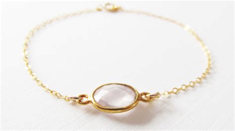 Rose Quartz Bracelet 14kt Gold Filled Bracelet T For Her On Luulla