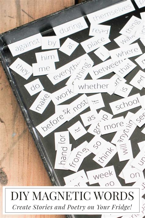 Diy Magnetic Words Create Stories And Poetry On Your Fridge