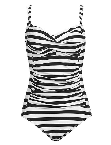 Womens Vintage One Piece Swimsuit Halter Padded Ruched Bathing Suit