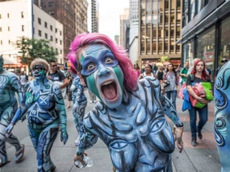 Bodypainting Day Brings Live Nude Painting Naked March Protest To The