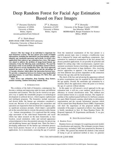 PDF Deep Random Forest For Facial Age Estimation Based On Face Images