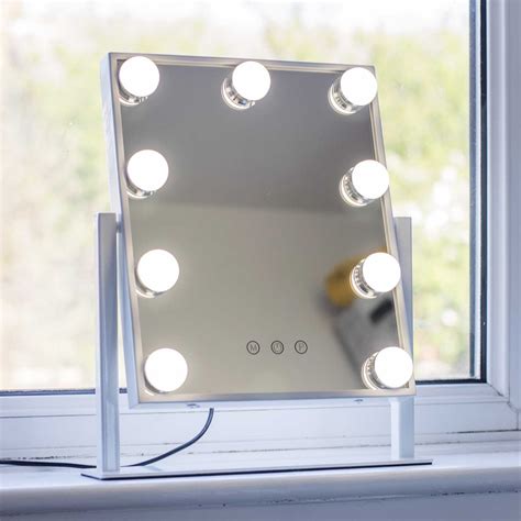Jack Stonehouse White Veronica Hollywood Vanity Mirror With 9 Led Bulbs