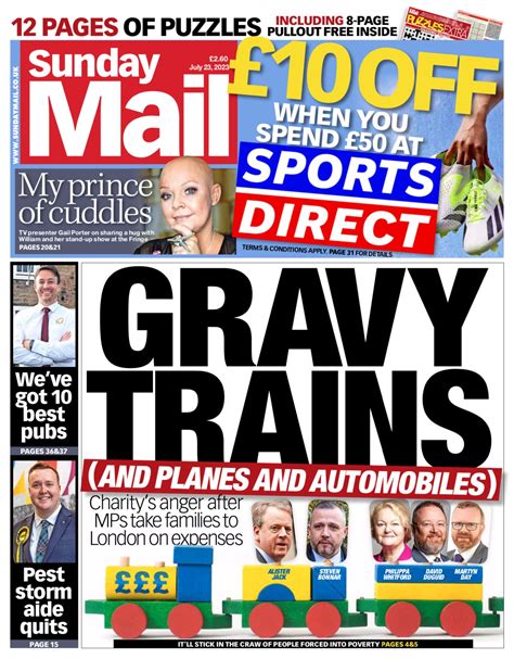 Sunday Mail Front Page 23rd Of July 2023 Tomorrows Papers Today