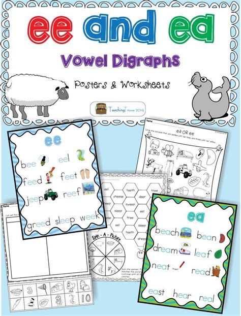 Ee And Ea Vowel Digraphs Activities And Posters Digraph First Grade