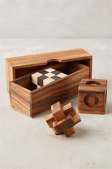 Wooden Puzzle Box Set Anthropologie