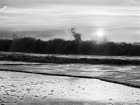 Ocean City Sunrise At 142nd Street In Black And White Photograph By