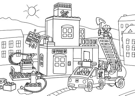 Lego City Firefighter Pages Coloring Pages