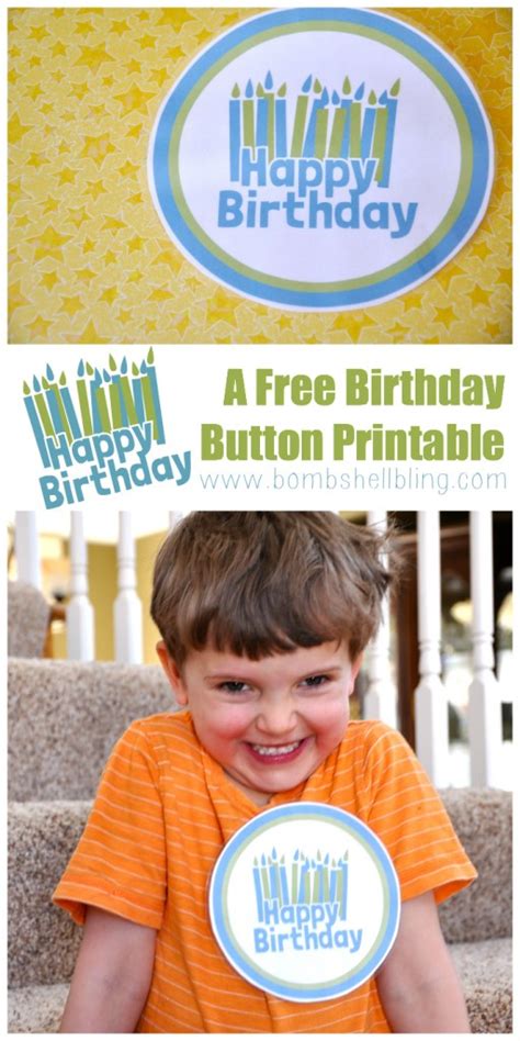 Free Happy Birthday Button Printable